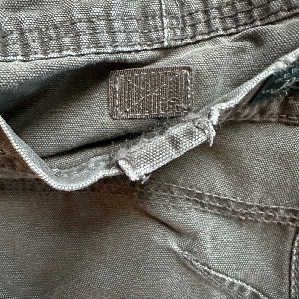 GH Bass Canvas Pants Men Tan Khaki Flat Front Zip Cargo Pocket Sz 32 x 30 - Picture 8 of 9